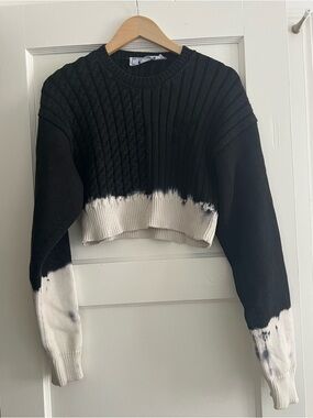 Off-White Cropped Tie-Dye Sweater